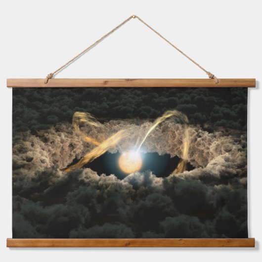 Een ster omgeven door een protoplanetaire schijf hangend wandkleed (Voorkant)
