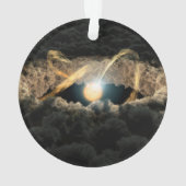Een ster omgeven door een protoplanetaire schijf ornament (achterkant)
