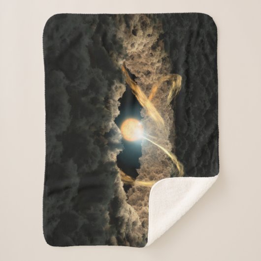 Een ster omgeven door een protoplanetaire schijf sherpa deken (Voorkant)