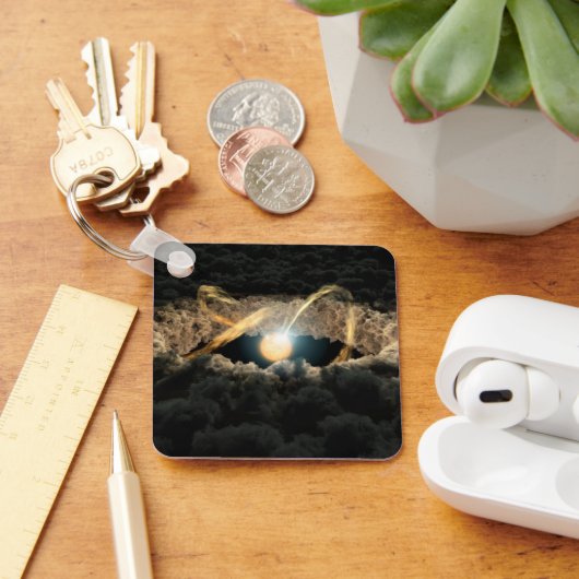 Een ster omgeven door een protoplanetaire schijf sleutelhanger (Bureau)