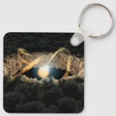 Een ster omgeven door een protoplanetaire schijf sleutelhanger (Achterkant)