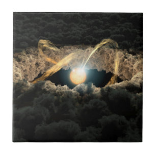 Een ster omgeven door een protoplanetaire schijf tegeltje