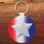 Eén ster op de rode witte blauwe achtergrond sleutelhanger (Voorkant)