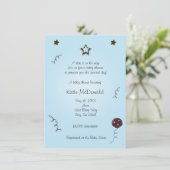 Een ster wordt geboren als baby shower of verjaard kaart (Staand voorkant)
