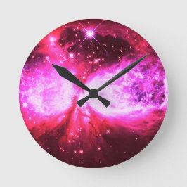 Een ster wordt roze geboren ronde klok