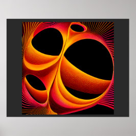 Een sterk gemanipuleerde Mandelbrot fractal vierka Poster
