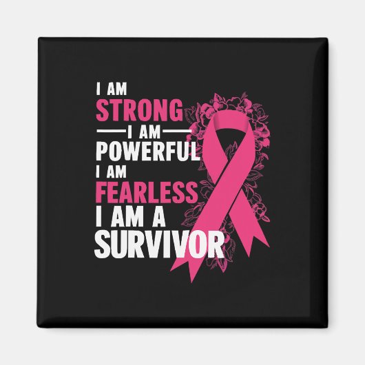 Een sterke krachtige onverschrokken borstkanker Aw Magneet (Voorkant)