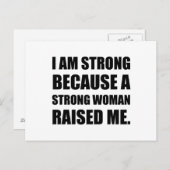 Een sterke vrouw heeft me opgevoed briefkaart (Voorkant / Achterkant)