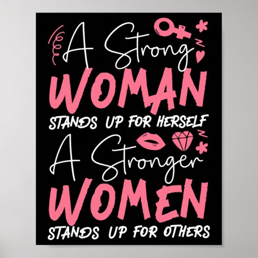 Een sterke vrouw staat voor zichzelf een sterkere  poster (Voorkant)