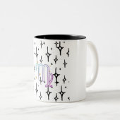 Een sterrenbeeld dat emotie met kracht weergeeft tweekleurige koffiemok (Voorkant rechts)