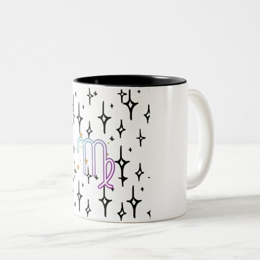 Een sterrenbeeld dat emotie met kracht weergeeft tweekleurige koffiemok (Voorkant rechts)