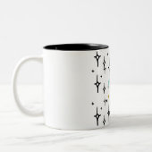 Een sterrenbeeld dat emotie met kracht weergeeft tweekleurige koffiemok (Links)