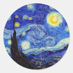 Een Sterrennacht geïnspireerde Van Gogh Classic pr Ronde Sticker