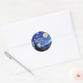 Een Sterrennacht geïnspireerde Van Gogh Classic pr Ronde Sticker (Envelop)