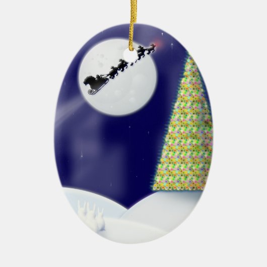 Eén Sterrennacht Keramisch Ornament (Voorkant)