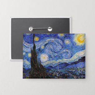 Een sterrennacht: Saint Remy door Vincent Van Gogh Button