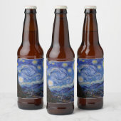 Een Sterrennacht: Saint Remy van Vincent van Gogh Bier Etiket (Flessen)