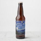 Een Sterrennacht: Saint Remy van Vincent van Gogh Bier Etiket (Voorkant)