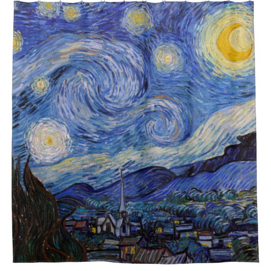 Een Sterrennacht: Saint Remy van Vincent van Gogh Douchegordijn (Voorkant)