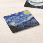 Een Sterrennacht: Saint Remy van Vincent van Gogh Kartonnen Onderzetters<br><div class="desc">Het jaar is 1889. Vincent van Gogh is een patiënt in het Saint-Paul-de-Mausole asiel in Saint-Rémy-de-Provence, Frankrijk. Hij lijdt aan een psychische aandoening en zijn artsen hebben hem geadviseerd om binnen te blijven en niet te schilderen. Maar Van Gogh kan de drang tot creëer niet weerstaan en brengt zijn dagen...</div>