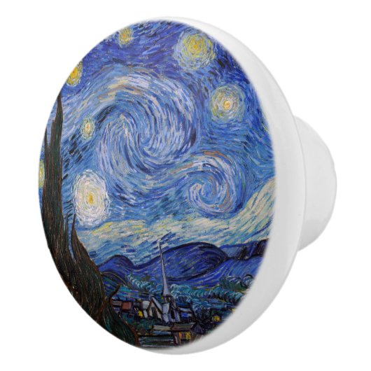 Een Sterrennacht: Saint Remy van Vincent van Gogh Keramische Knop (Rechts)