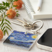 Een Sterrennacht: Saint Remy van Vincent van Gogh Sleutelhanger (Voorkant Rechts)