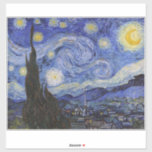Een Sterrennacht: Saint Remy van Vincent van Gogh Sticker<br><div class="desc">Het jaar is 1889. Vincent van Gogh is een patiënt in het Saint-Paul-de-Mausole asiel in Saint-Rémy-de-Provence, Frankrijk. Hij lijdt aan een psychische aandoening en zijn artsen hebben hem geadviseerd om binnen te blijven en niet te schilderen. Maar Van Gogh kan de drang tot creëer niet weerstaan en brengt zijn dagen...</div>