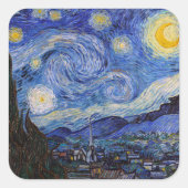 Een Sterrennacht: Saint Remy van Vincent van Gogh Vierkante Sticker (Voorkant)