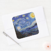 Een Sterrennacht: Saint Remy van Vincent van Gogh Vierkante Sticker (Envelop)