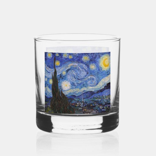 Een Sterrennacht: Saint Remy van Vincent van Gogh Whisky Glas (Voorkant)
