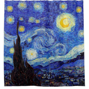Een Sterrennacht Van Gogh geïnspireerd showgordij Douchegordijn