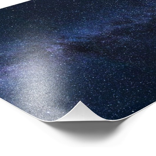 Een sterrenstelsel in de nachtelijke hemel foto afdruk (Hoek)