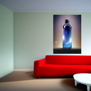 Een sterrenstelsel in een fles   AI Art Poster