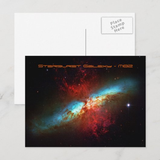 Een sterrenstelsel - Messier 82 (Cigar Galaxy) Briefkaart (Voorkant / Achterkant)