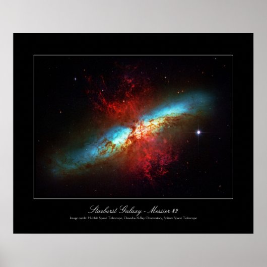 Een sterrenstelsel - Messier 82 (Cigar Galaxy) Poster (Voorkant)