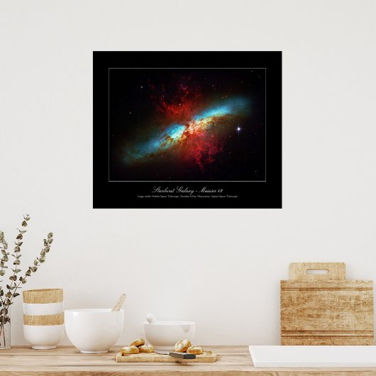 Een sterrenstelsel - Messier 82 (Cigar Galaxy) Poster (Keuken)