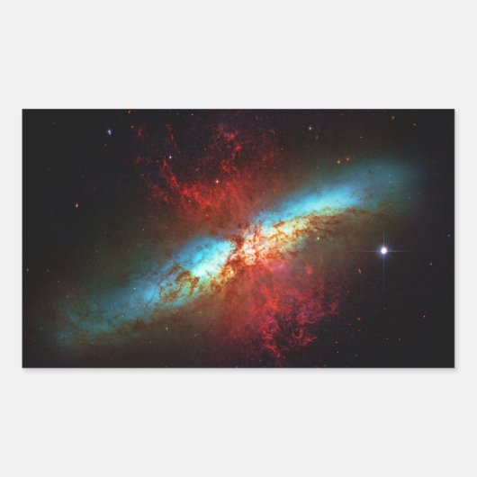 Een sterrenstelsel - Messier 82 (Cigar Galaxy) Rechthoekige Sticker (Voorkant)