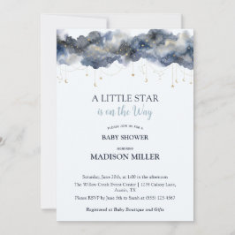 Een Sterretje Hemelse Marine Wolk Baby Shower Kaart