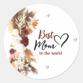 Een stevige beste moeder in de wereld rond sticker (Voorkant)