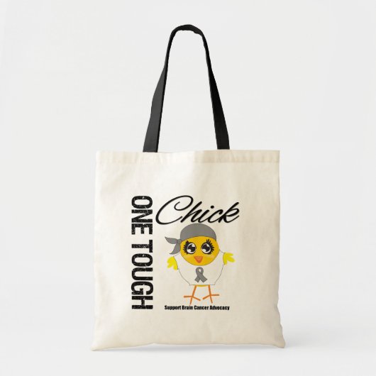 Eén stevige chick Brain Cancer Warrior Tote Bag (Voorkant)