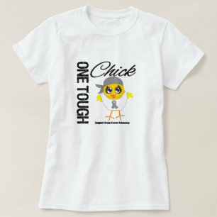 Eén stevige Chick Brain Tumor Warrior T-shirt