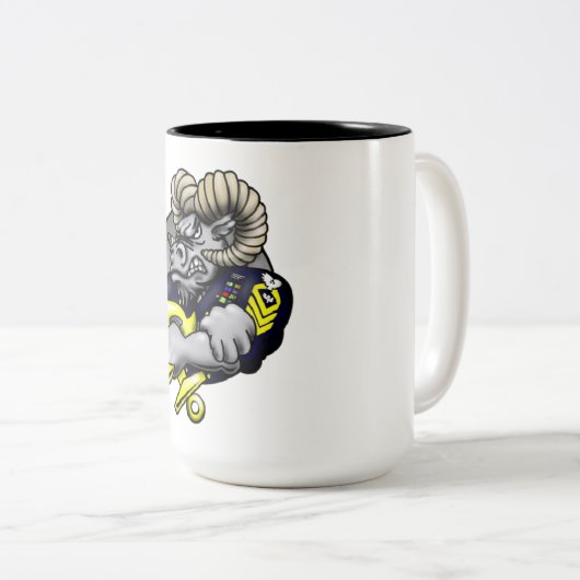 Eén stevige geit tweekleurige koffiemok (Voorkant rechts)