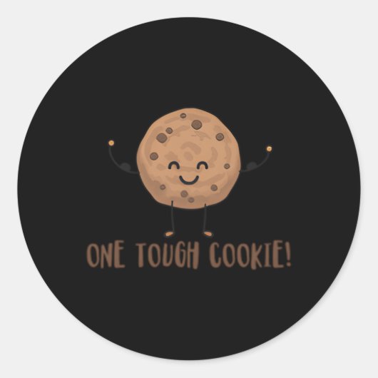 Eén stevige koekjeschocolade koekjeskoekje met spi ronde sticker (Voorkant)