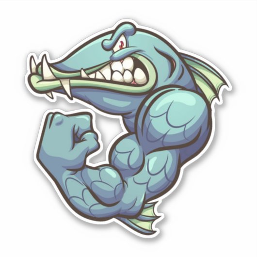 Een stevige vent - Barracuda Sticker (Voorkant)