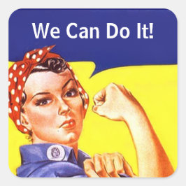 Een steviger Vintage Rosie de Riveter die we kunne Vierkante Sticker
