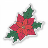 Een sticker met een rode sinaasappels kerstpoinset (Voorkant)