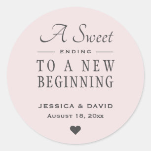 Een Sticker met een twitterende blush Wedding Favo