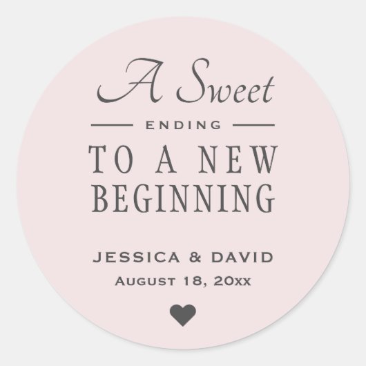 Een Sticker met een twitterende blush Wedding Favo (Voorkant)