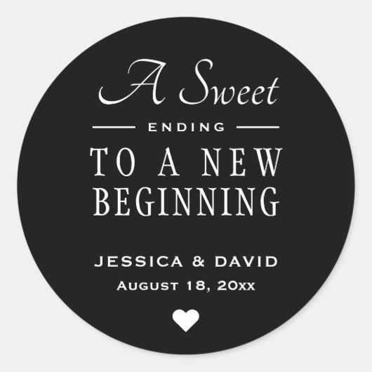 Een Sticker met een zwarte bruiloft die een einde  (Voorkant)