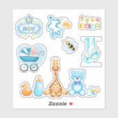 Een Sticker van de Jongen Blue Baby kondiging (Vel)